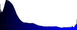 Close-up of an Eurasian Jay (Garrulus glandarius) on a pine tree in winter - Histogram - Blue color channel