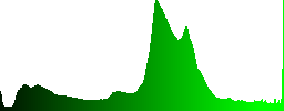 Cloudy Sky and Sunset in Paris - Histogram - Green color channel