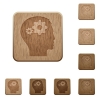 User settings wooden buttons - Set of carved wooden User settings buttons in 8 variations.