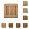 Barcode wooden buttons - Set of carved wooden barcode buttons in 8 variations.