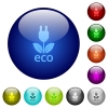 Set of color eco energy glass web buttons. - Color eco energy glass buttons