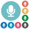 Flat microphone icons - Flat microphone icon set on round color background.