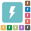 Flat flash icons on rounded square color backgrounds. - Flat flash icons