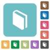 Flat book icons on rounded square color backgrounds. - Flat book icons