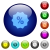 Set of color discount glass web buttons. - Color discount glass buttons