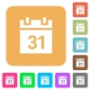 Calendar rounded square flat icons - Calendar flat icons on rounded square vivid color backgrounds.