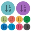 Ascending numbered list color darker flat icons - Ascending numbered list darker flat icons on color round background