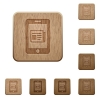 Mobile newsfeed wooden buttons - Mobile newsfeed on rounded square carved wooden button styles
