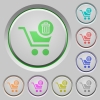 Delete from cart push buttons - Delete from cart color icons on sunk push buttons