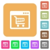 Webshop application flat icons on rounded square vivid color backgrounds. - Webshop application rounded square flat icons