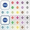 Free sticker outlined flat color icons - Free sticker color flat icons in rounded square frames. Thin and thick versions included.