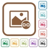 Link image simple icons in color rounded square frames on white background - Link image simple icons