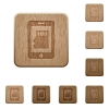 Smartphone memory card wooden buttons - Smartphone memory card on rounded square carved wooden button styles