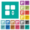 Adjust component multi colored flat icons on plain square backgrounds. Included white and darker icon variations for hover or active effects. - Adjust component square flat multi colored icons