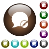 Moderate blog comment white icons on round color glass buttons - Moderate blog comment color glass buttons