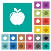 Apple square flat multi colored icons - Apple multi colored flat icons on plain square backgrounds. Included white and darker icon variations for hover or active effects.