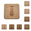 Tie on rounded square carved wooden button styles - Tie wooden buttons