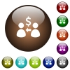 Receive Dollars white icons on round color glass buttons - Receive Dollars color glass buttons