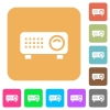 Video projector flat icons on rounded square vivid color backgrounds. - Video projector rounded square flat icons