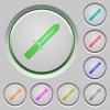 Knife color icons on sunk push buttons - Knife push buttons