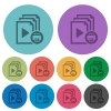 Print playlist color darker flat icons - Print playlist darker flat icons on color round background