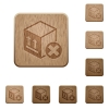 Package cancel on rounded square carved wooden button styles - Package cancel wooden buttons