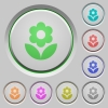 Flower color icons on sunk push buttons - Flower push buttons