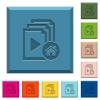 Default playlist engraved icons on edged square buttons - Default playlist engraved icons on edged square buttons in various trendy colors