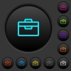 Toolbox dark push buttons with vivid color icons on dark grey background - Toolbox dark push buttons with color icons