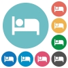 Hotel flat white icons on round color backgrounds - Hotel flat round icons