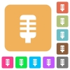 Microphone flat icons on rounded square vivid color backgrounds. - Microphone rounded square flat icons