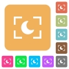 Camera night mode flat icons on rounded square vivid color backgrounds. - Camera night mode rounded square flat icons