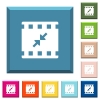 Movie resize small white icons on edged square buttons - Movie resize small white icons on edged square buttons in various trendy colors