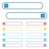 Movie subtitle icons in rounded color ghost buttons. Left and right side icon variations. The buttons text can be adjusted with CSS. - Movie subtitle icons in rounded color ghost buttons