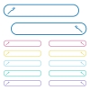 Toothbrush icons in rounded color ghost buttons. Left and right side icon variations. The buttons text can be adjusted with CSS. - Toothbrush icons in rounded color ghost buttons