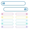 Bin file format icons in rounded color ghost buttons. Left and right side icon variations. The buttons text can be adjusted with CSS. - Bin file format icons in rounded color ghost buttons