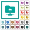 FTP print flat color icons with quadrant frames - FTP print flat color icons with quadrant frames on white background