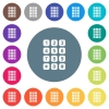 Numeric keypad flat white icons on round color backgrounds - Numeric keypad flat white icons on round color backgrounds. 17 background color variations are included.