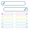 Single pencil icons in rounded color menu buttons - Single pencil icons in rounded color menu buttons. Left and right side icon variations.