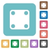 Domino four rounded square flat icons - Domino four white flat icons on color rounded square backgrounds