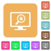 Spyware scanning flat icons on rounded square vivid color backgrounds. - Spyware scanning rounded square flat icons