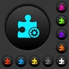 Plugin settings dark push buttons with vivid color icons on dark grey background - Plugin settings dark push buttons with color icons