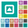 Toggle up square flat multi colored icons - Toggle up multi colored flat icons on plain square backgrounds. Included white and darker icon variations for hover or active effects.