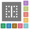 Vertical border flat icons on simple color square backgrounds - Vertical border square flat icons