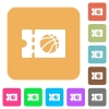 Basketball discount coupon flat icons on rounded square vivid color backgrounds. - Basketball discount coupon rounded square flat icons