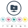 FTP login flat color icons in round outlines. 6 bonus icons included. - FTP login flat color icons in round outlines