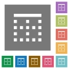 Top border square flat icons - Top border flat icons on simple color square backgrounds