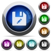 Rename file round glossy buttons - Rename file icons in round glossy buttons with steel frames