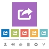 Export with upper right arrow flat white icons in square backgrounds - Export with upper right arrow flat white icons in square backgrounds. 6 bonus icons included.