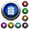 Categorize icons in round glossy buttons with steel frames - Categorize round glossy buttons